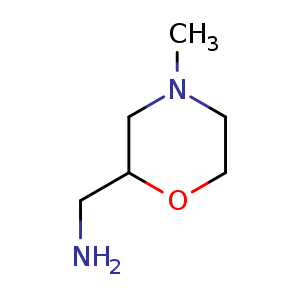 Chemical structure of 4-Methyl-2-(aminomethyl)morpholine , CAS 141814-57-5, AChemBlock B-1160