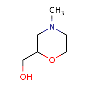 Chemical structure of 4-Methyl-2-(hydroxymethyl)morpholine , CAS 40987-46-0, AChemBlock B-1180