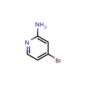 Chemical structure of 2-Amino-4-bromopyridine , CAS 84249-14-9, AChemBlock B-1202
