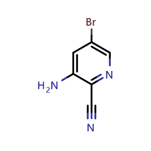 Chemical structure of 3-Amino-5-bromopyridine-2-carbonitrile , CAS 573675-27-1, AChemBlock C-2275