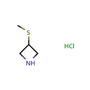 Chemical structure of 3-Methylthio-azetidine hydrochloride , CAS 1417793-19-1, AChemBlock C-2301