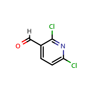Chemical structure of 2,6-Dichloro-pyridine-3-carbaldehyde , CAS 55304-73-9, AChemBlock C-2303