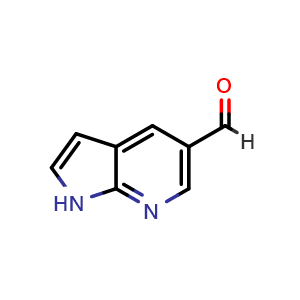 Chemical structure of 7-Azaindole-5-carbaldehyde , CAS 849067-90-9, AChemBlock C-2318