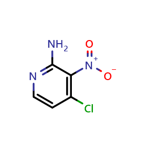 Chemical structure of 2-Amino-4-chloro-3-nitropyridine , CAS 6980-08-1, AChemBlock C-2326