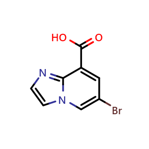 Chemical structure of 6-Bromo-1H-imidazo[1,2-a]pyridine-8-carboxylic acid , CAS 903129-78-2, AChemBlock C-2329