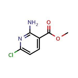 Chemical structure of Methyl 2-amino-6-chloronicotinate , CAS 849805-25-0, AChemBlock C-2358