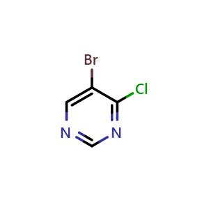 Chemical structure of 4-Chloro-5-bromopyrimidine , CAS 56181-39-6, AChemBlock C-2367