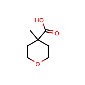 Chemical structure of 4-Methyltetrahydro-2H-pyran-4-carboxylic acid , CAS 233276-38-5, AChemBlock C-2411