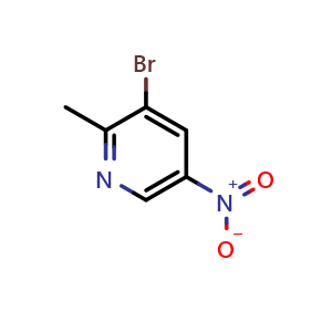 Chemical structure of 3-Bromo-2-methyl-5-nitropyridine , CAS 186593-42-0, AChemBlock C-2417