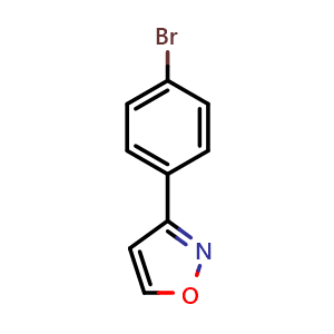 Chemical structure of 3-(4-Bromophenyl)-isoxazole , CAS 13484-04-3, AChemBlock C-2423