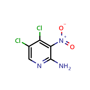 Chemical structure of 2-Amino-4,5-dichloro-3-nitropyridine , CAS 662116-67-8, AChemBlock C-2803