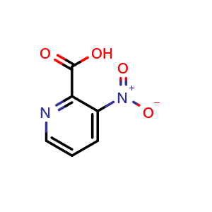 Chemical structure of 3-Nitro-2-pyridinecarboxylic acid , CAS 59290-85-6, AChemBlock C-2816