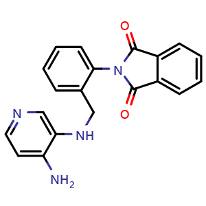Chemical structure of 2-{2-[(4-Amino-pyridin-3-ylamino)-methyl]-phenyl}-isoindole-1,3-dione , CAS 1417793-22-6, AChemBlock C-2863