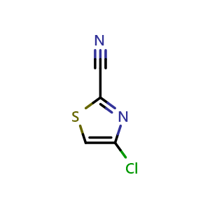 Chemical structure of 4-Chloro-thiazole-2-carbonitrile , CAS 1363383-13-4, AChemBlock C-2870