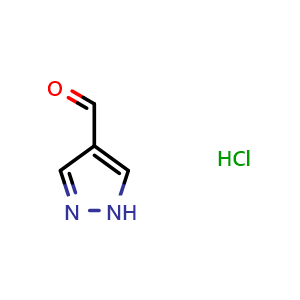 Chemical structure of 1H-Pyrazole-4-carboxaldehyde hydrochloride , CAS 1197230-88-8, AChemBlock C-2878