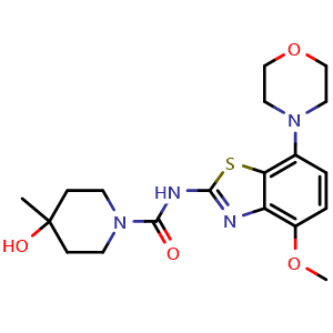 4-Hydroxy-N-[4-methoxy-7-(4-morpholinyl)-2-benzothiazolyl]-4-methyl-1-piperidinecarboxamide