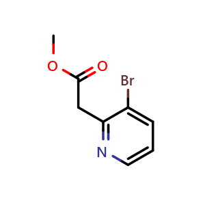 Chemical structure of Methyl 3-bromopyridine-2-acetate , CAS 192642-95-8, AChemBlock C-2928