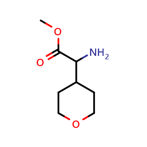 Chemical structure of Methyl aminotetrahydropyran-4-ylacetate , CAS 477585-43-6, AChemBlock C-2947
