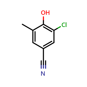 Chemical structure of 3-Chloro-5-methyl-4-hydroxybenzonitrile , CAS 173900-45-3, AChemBlock C-3211