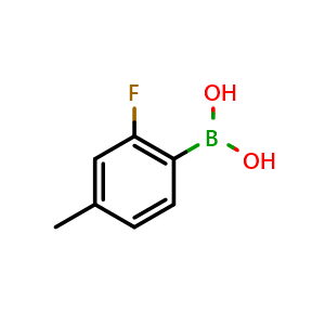 Chemical structure of 2-Fluoro-4-methylphenylboronic acid , CAS 170981-26-7, AChemBlock C-3216