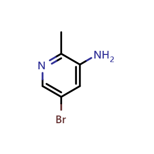 Chemical structure of 3-Amino-5-bromo-2-methylpyridine , CAS 914358-73-9, AChemBlock C-3241
