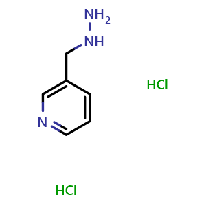 Chemical structure of 3-(Hydrazinomethyl)pyridine dihydrochloride , CAS 6978-97-8, AChemBlock C-3254