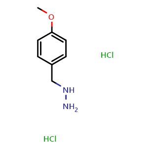 Chemical structure of 4-Methoxybenzylhydrazine dihydrochloride , CAS 412327-07-2, AChemBlock C-3256