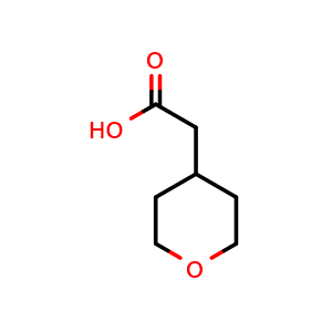 Chemical structure of Tetrahydropyranyl-4-acetic acid , CAS 85064-61-5, AChemBlock C-3268