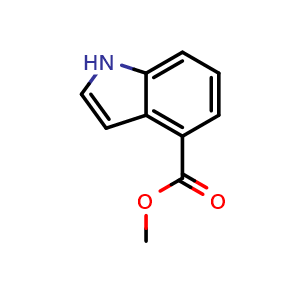 Chemical structure of Methyl indole-4-carboxylate , CAS 39830-66-5, AChemBlock C-3318