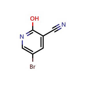 Chemical structure of 5-Bromo-2-hydroxynicotinonitrile , CAS 405224-22-8, AChemBlock C-3324