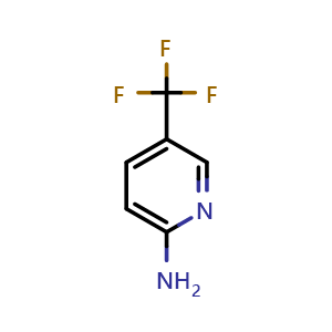 Chemical structure of 2-Amino-5-(trifluoromethyl)pyridine , CAS 74784-70-6, AChemBlock C-3340