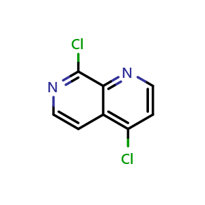 Chemical structure of 4,8-Dichloro-1,7-naphthyridine , CAS 1279894-03-9, AChemBlock C-3351