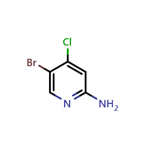 Chemical structure of 2-Amino-5-bromo-4-chloropyridine , CAS 942947-94-6, AChemBlock C-3358