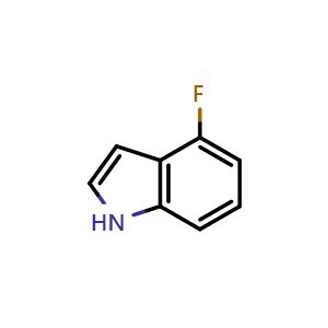 Chemical structure of 4-Fluoroindole , CAS 387-43-9, AChemBlock C-3359