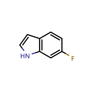 Chemical structure of 6-Fluoroindole , CAS 399-51-9, AChemBlock C-3360