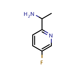 Chemical structure of 1-(5-Fluoropyridin-2-yl)ethanamine , CAS 915720-57-9, AChemBlock C-3369