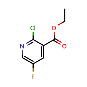 Chemical structure of Ethyl 2-chloro-5-fluoronicotinate , CAS 139911-30-1, AChemBlock C-3371