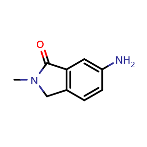 Chemical structure of 6-Amino-2,3-dihydro-2-methyl-1H-isoindol-1-one , CAS 69189-26-0, AChemBlock C-3374