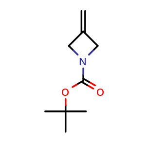 Chemical structure of 1-Boc-3-methylideneazetidine , CAS 934664-41-2, AChemBlock C-3376
