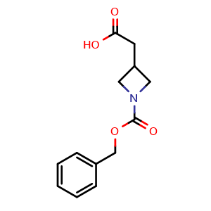 Chemical structure of 1-Cbz-3-azetidineacetic acid , CAS 319470-14-9, AChemBlock C-3427