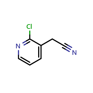 Chemical structure of 2-Chloro-3-pyridineacetonitrile , CAS 101012-32-2, AChemBlock C-3457