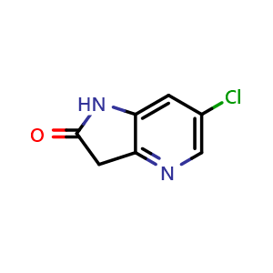 Chemical structure of 6-Chloro-4-aza-2-oxindole , CAS 136888-12-5, AChemBlock C-3482