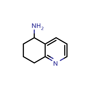 Chemical structure of 5-Amino-5,6,7,8-tetrahydroquinoline , CAS 71569-15-8, AChemBlock C-3503