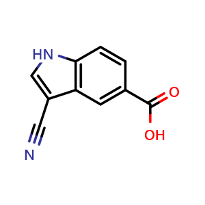 Chemical structure of 3-Cyanoindole-5-carboxylic acid , CAS 889942-87-4, AChemBlock C-3533