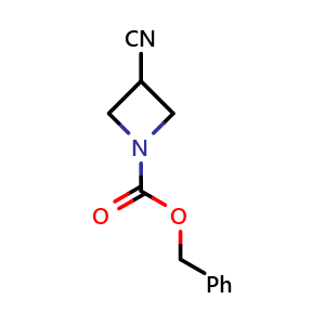 Chemical structure of 1-Cbz-3-cyanoazetidine , CAS 288851-42-3, AChemBlock C-3554