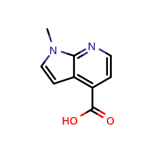 Chemical structure of 1-Methyl-7-azaindole-4-carboxylic acid , CAS 1147753-38-5, AChemBlock C-3616