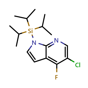 Chemical structure of 5-Chloro-4-fluoro-1-(triisopropylsilanyl)-7-azaindole , CAS 685513-90-0, AChemBlock C-3641