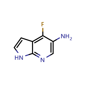 Chemical structure of 5-Amino-4-fluoro-7-azaindole , CAS 651744-35-3, AChemBlock C-3646