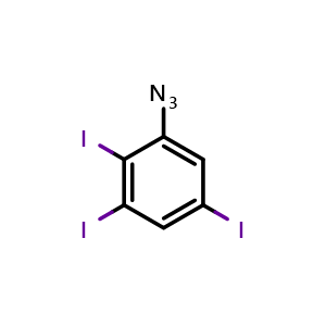 Chemical structure of 2,3,5-Triiodophenylazide , CAS 1313738-68-9, AChemBlock C-3674