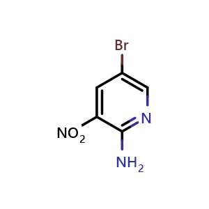 Chemical structure of 2-Amino-3-nitro-5-bromopyridine , CAS 6945-68-2, AChemBlock C-3683